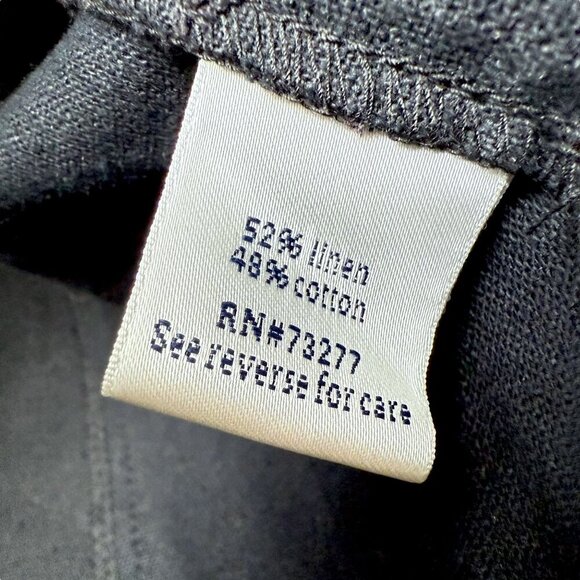 Croft & Barrow Jacket Size Large Black Linen Cotton Zip Front Utility - Picture 7 of 8